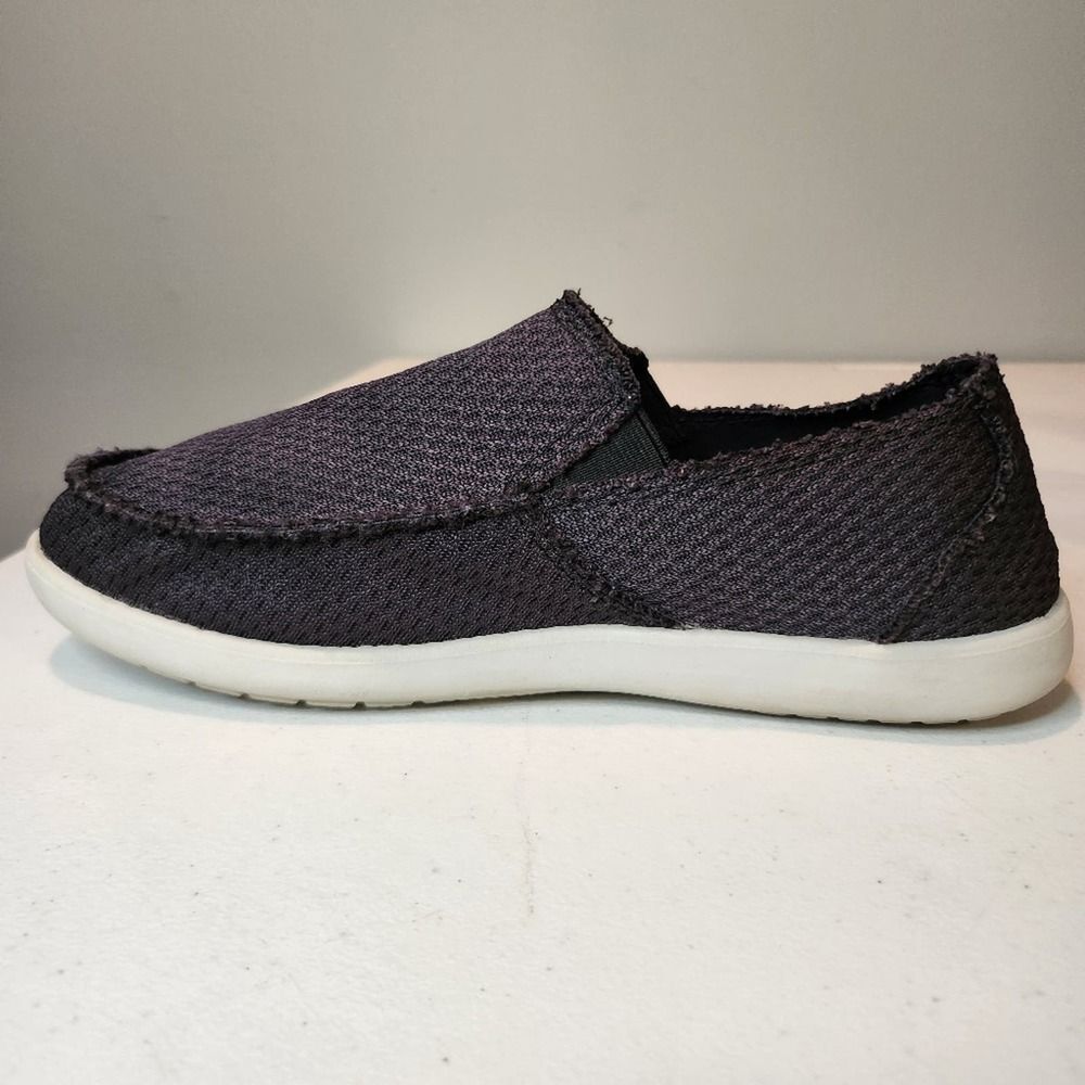 CROCS Santa Cruz Distressed Edge Black Canvas Slip-on Loafer Shoes Men's Size 7 - Picture 6 of 12